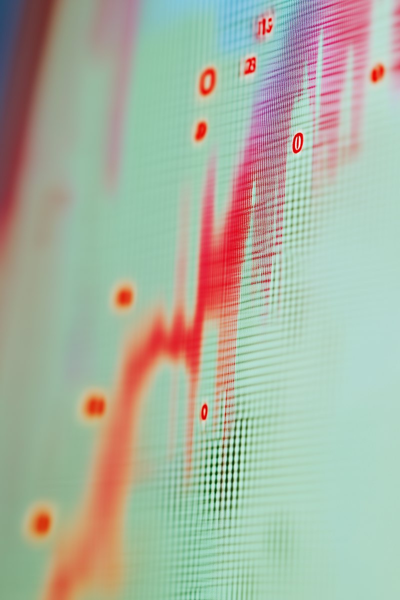 Close-up of a real-time graph on a screen